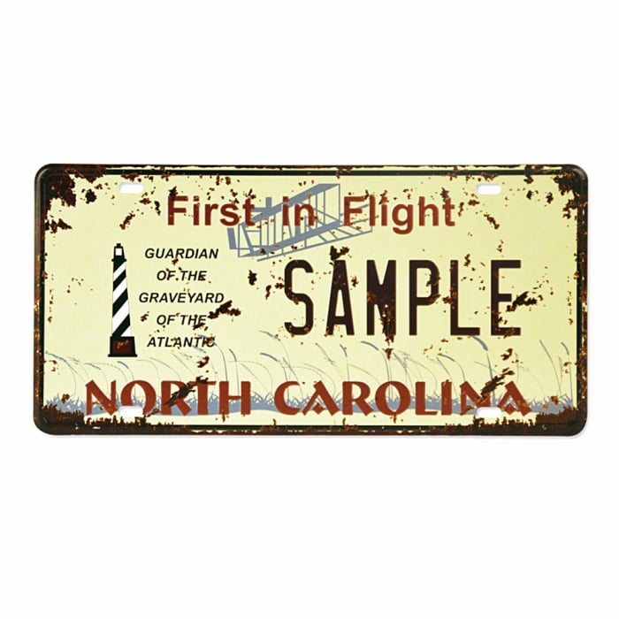 Placa metalica North Carolina 30x15cm, Numar auto vintage [1]