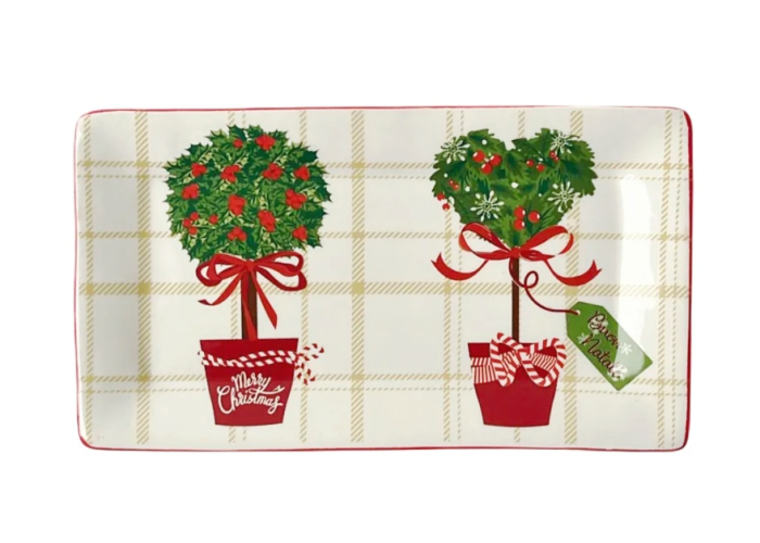 Platou ceramic Crăciun – cu motive festive NATALE, 24x13cm [1]