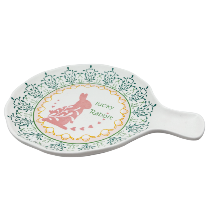 Platou ceramic cu mâner Lucky Rabbit 20x25 cm [3]