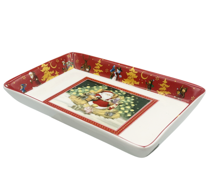 Platou ceramic cu Moș Crăciun – decor festiv pentru masa de Crăciun [1]