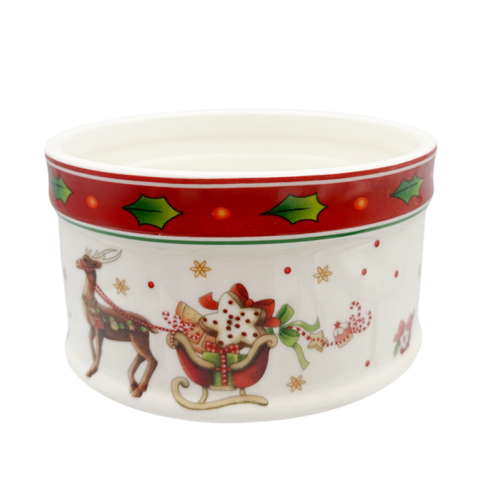 Vas ceramic cu Moș Crăciun și ren - decor festiv SEASON [1]