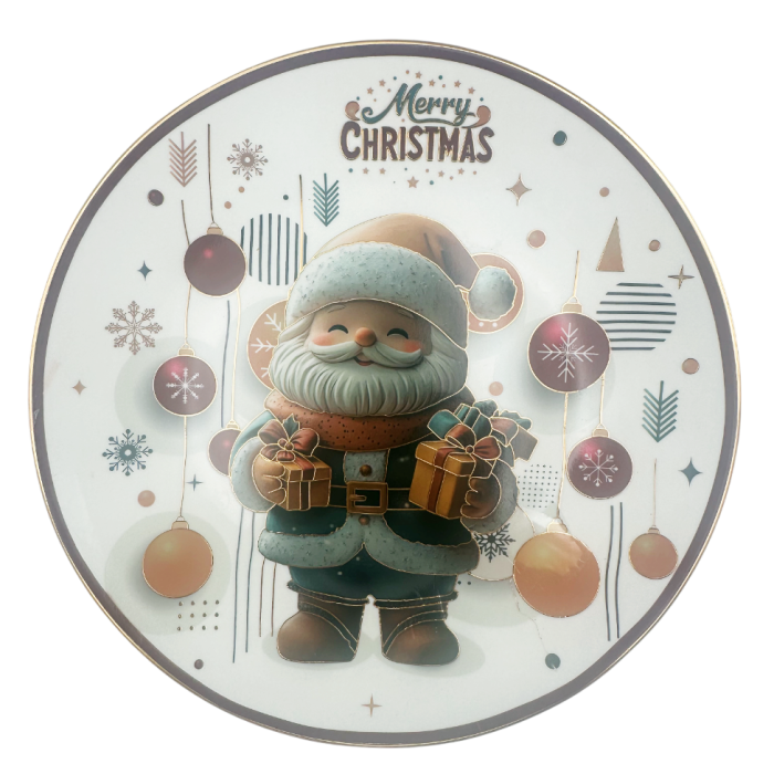 Platou Ceramica - Decor Mos Craciun MERRY CHRISTMAS [1]
