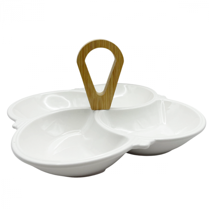Platou compartimentat pentru aperitive MARCUS, Alb, 20cm [3]