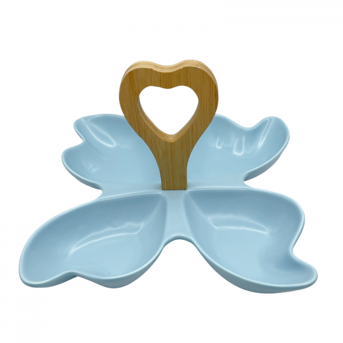 Platou compartimentat pentru aperitive LINO, Albastru, 20cm [2]