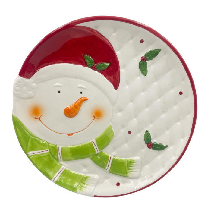 Platou servire Craciun cu Om de Zapada SNOWY, 24cm [1]