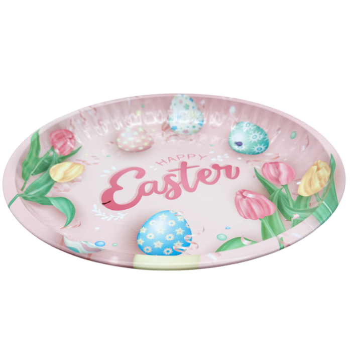 Platou decorativ Paste HAPPY EASTER, Metal, 26 cm [2]