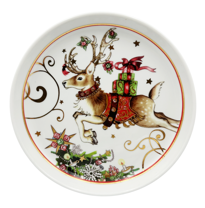 Platou Rotund cu Ren si motive festive SEASON - Decor Crăciun [1]