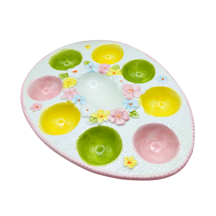 Platou ouă Paște ceramic – suport decorativ ouă vopsite [2]