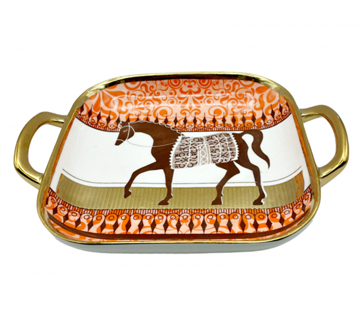 Platou servire HERMES, 18.5x23cm, Portelan [2]
