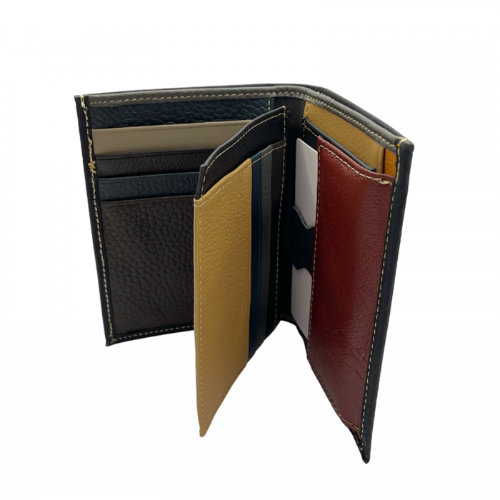 Portofel barbati EMILIO 12x10cm, Burgundy, Piele Naturala [4]