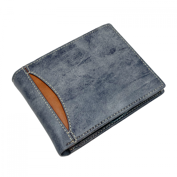 Portofel barbati ALEJANDRO 12x10cm, Gri, Piele Naturala [1]