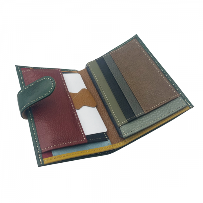 Portofel barbati SERGIO 12x10cm, Burgundy, Piele Naturala [4]