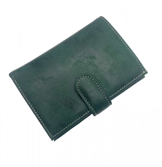 Portofel barbati SERGIO 12x10cm, Verde, Piele Naturala [4]