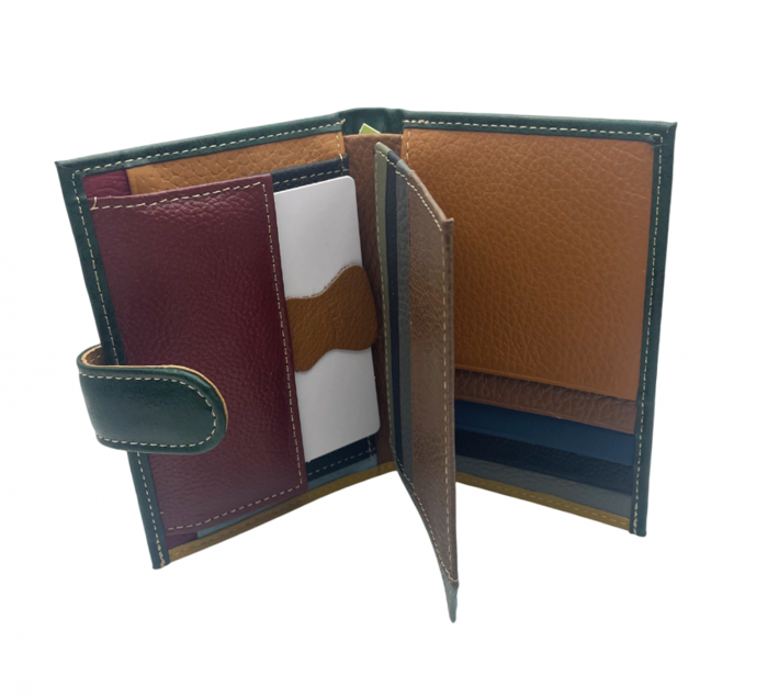 Portofel barbati SERGIO 12x10cm, Burgundy, Piele Naturala [6]