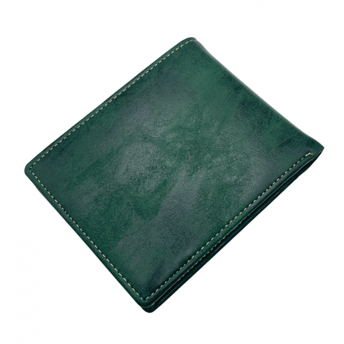 Portofel barbati ALEJANDRO 12x10cm, Verde, Piele Naturala [2]