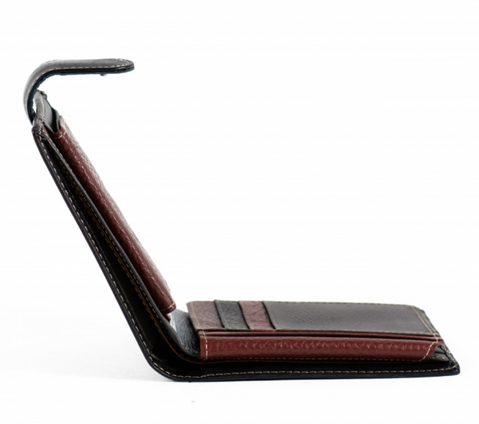 Portofel barbati FRANCO 12x10cm, Burgundy, Piele Naturala [5]