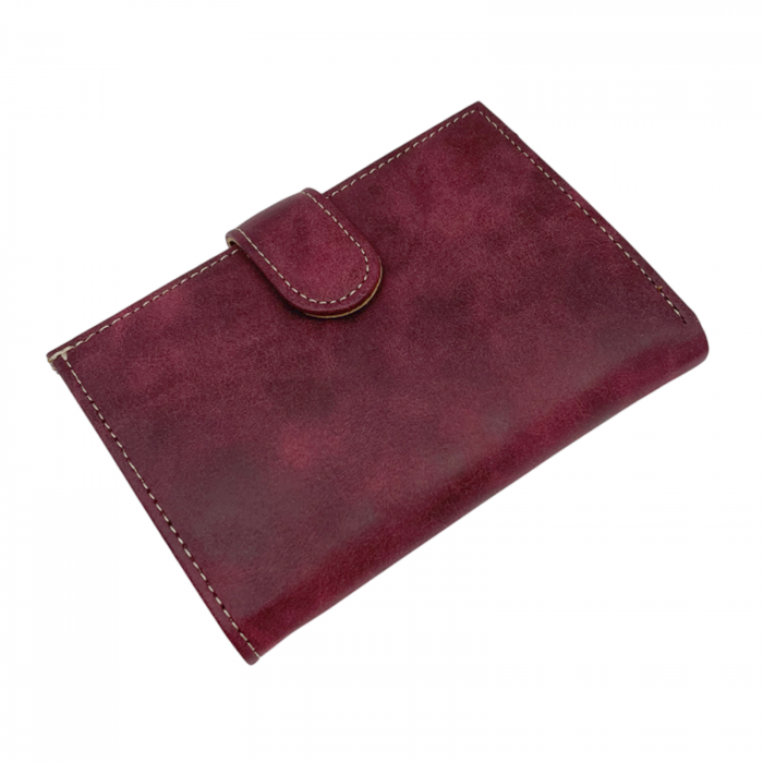 Portofel barbati SERGIO 12x10cm, Burgundy, Piele Naturala [1]