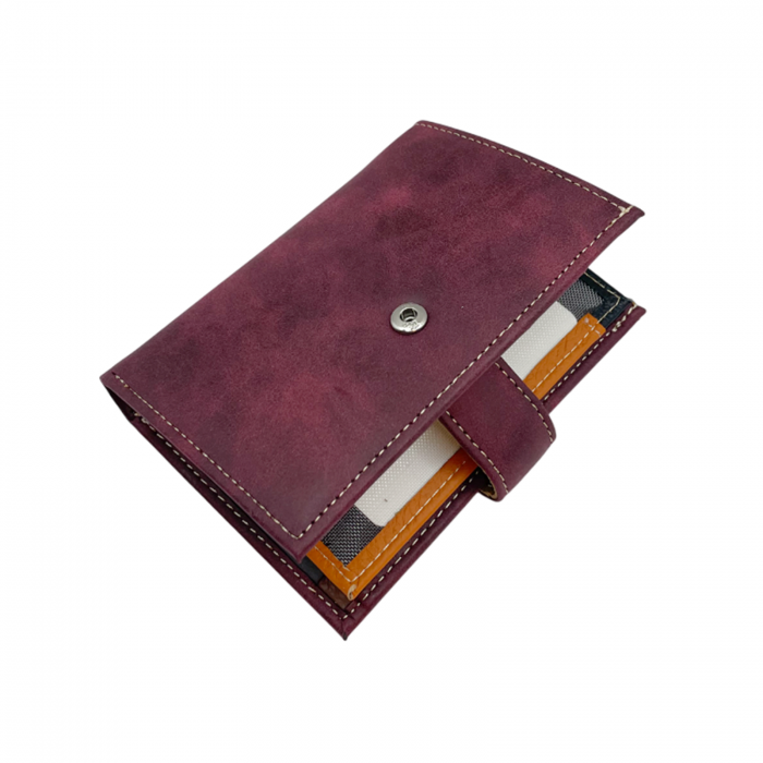 Portofel barbati SERGIO 12x10cm, Burgundy, Piele Naturala [2]