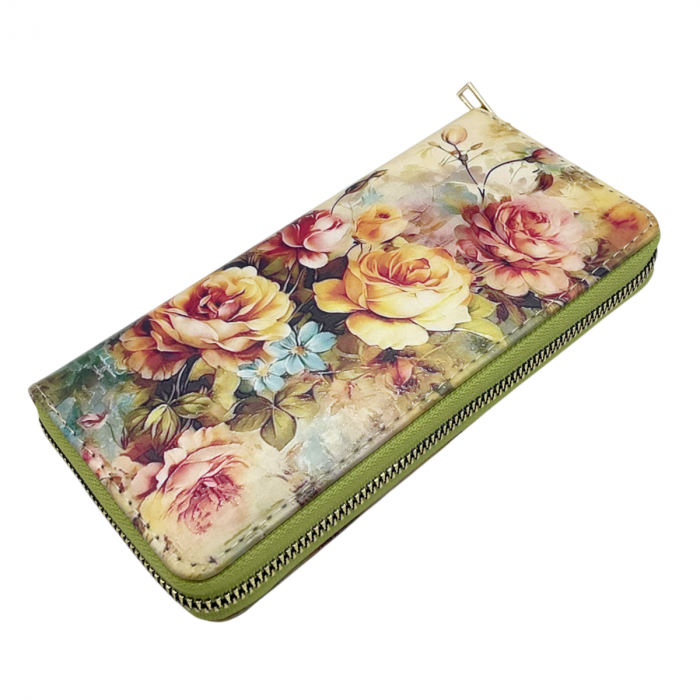 Portofel compact JARDIN cu fermoar, Crem, 19cm [2]