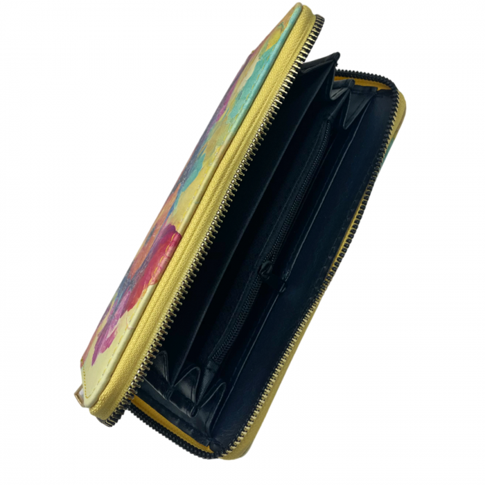 Portofel compact COLIBRI cu fermoar, Turcoaz, 19cm [3]