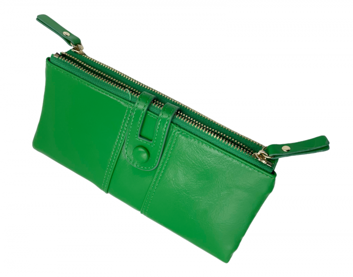 Portofel cu 2 fermoare ALLEGRA, Verde, 19cm [7]