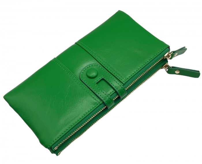 Portofel cu 2 fermoare ALLEGRA, Verde, 19cm [4]