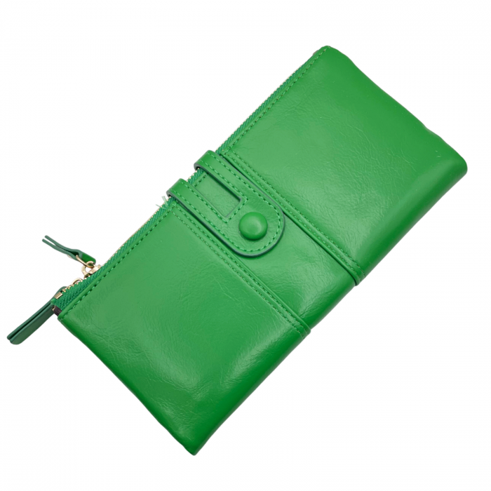 Portofel cu 2 fermoare ALLEGRA, Verde, 19cm [1]
