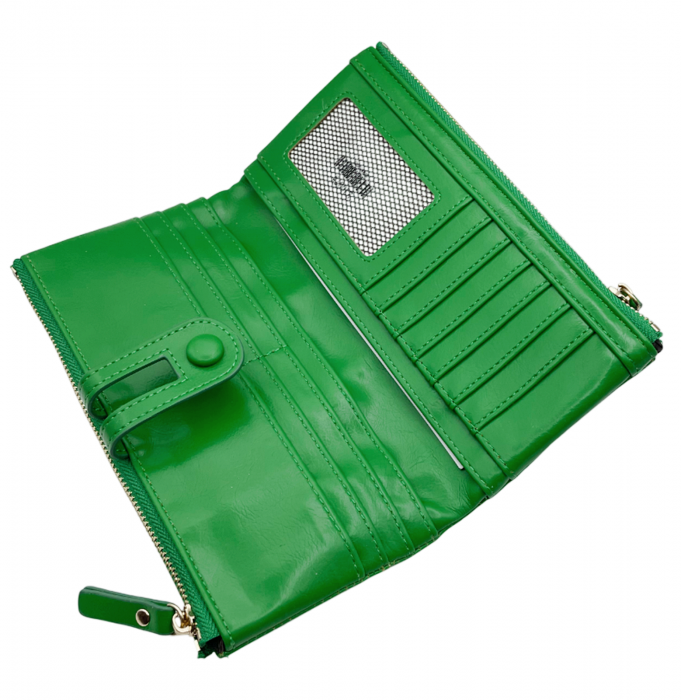 Portofel cu 2 fermoare ALLEGRA, Verde, 19cm [3]