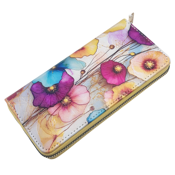 Portofel dama CHARM, Cu flori pastelate [2]