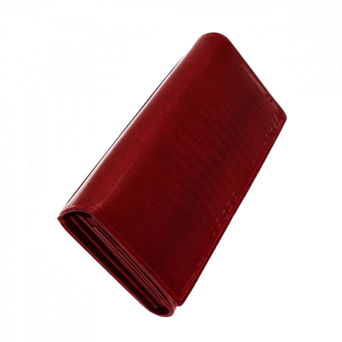 Portofel piele lacuita LAUREL, Rosu, 19cm [4]