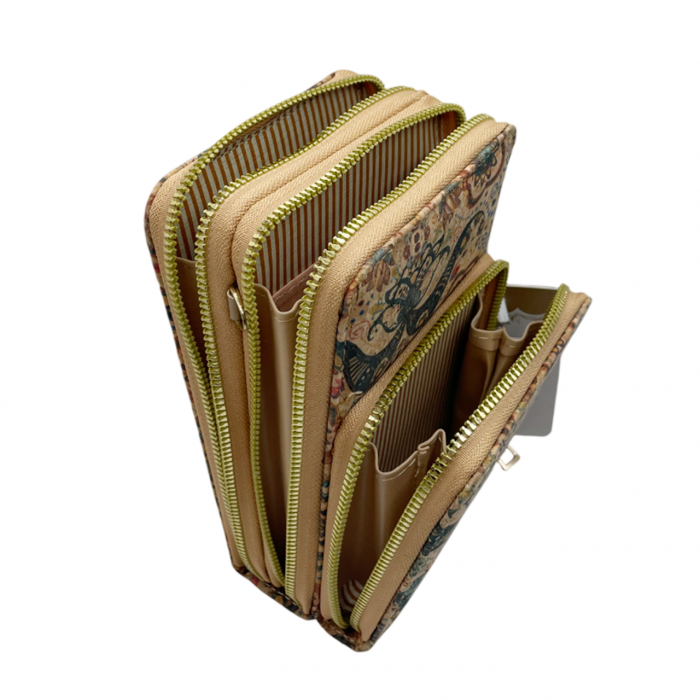 Portofel pluta tip Geanta crossbody REINA, Cu 3 fermoare [3]