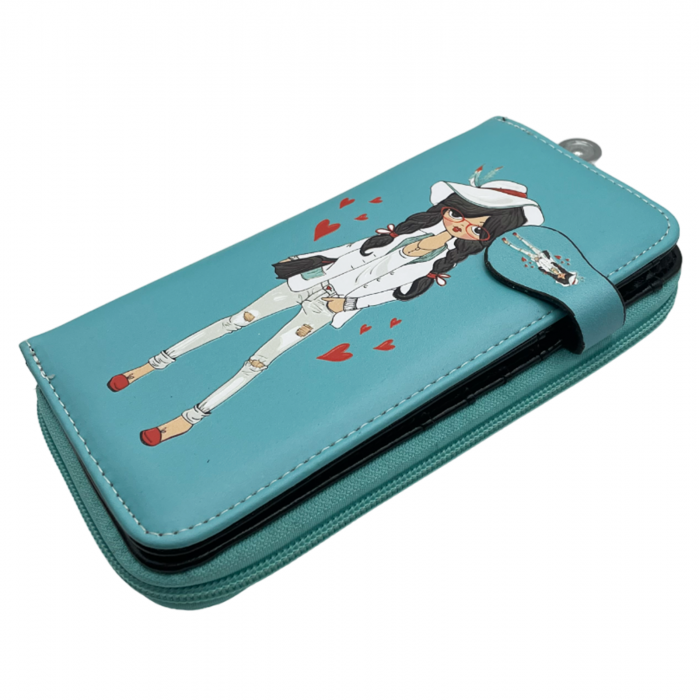 Portofel cu capsa JOSEPHINE, Turcoaz, 19cm [3]