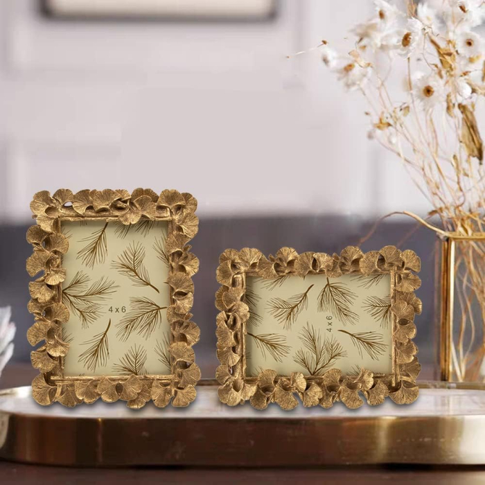 Rama foto argintie cu frunze decorative GINKO, 13x18 cm [4]