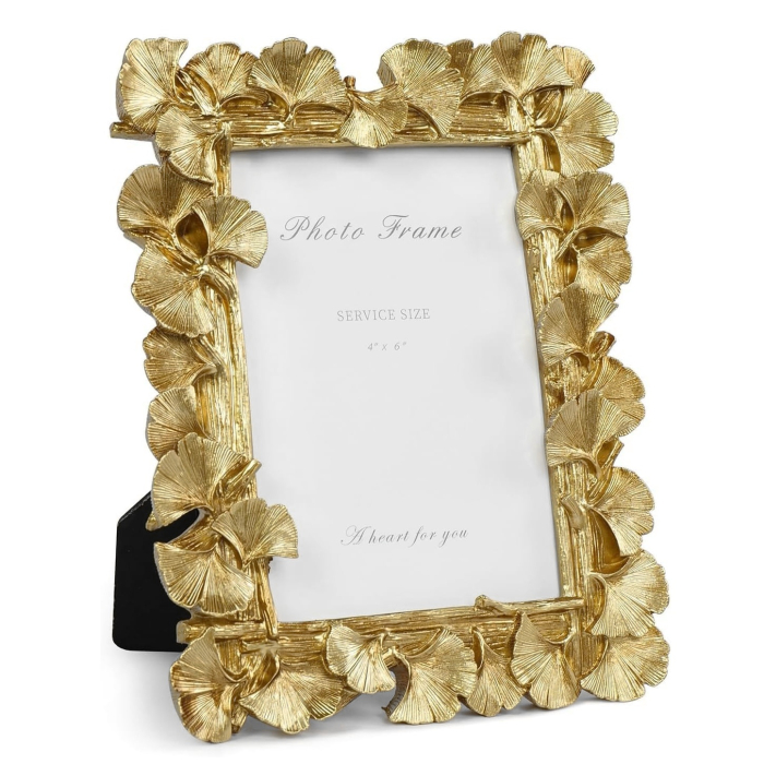 Rama foto aurie cu frunze decorative GINKO, 10x15 cm [3]