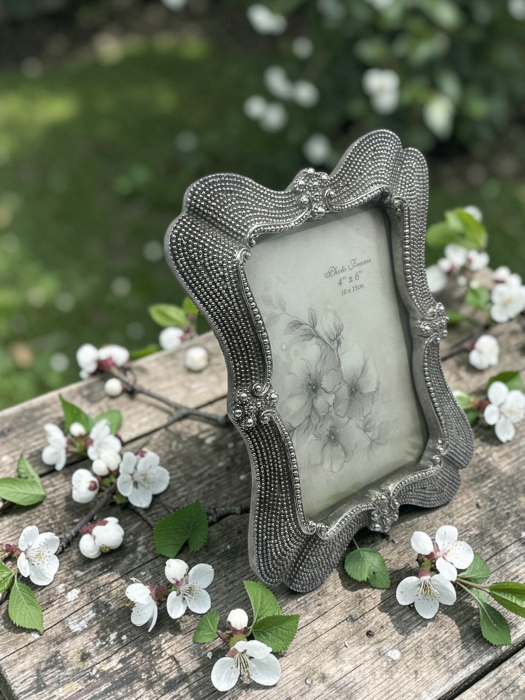 Ramă foto glam argintie cu finisaj sofisticat [2]