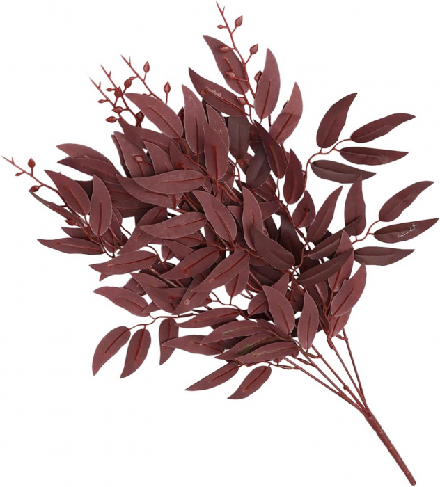 Ramura cu frunze artificiale LAURUS, Burgundy, 80cm [2]