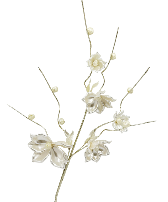 Ramură decorativă cu flori sidefate PEARL BLOSSOM [3]