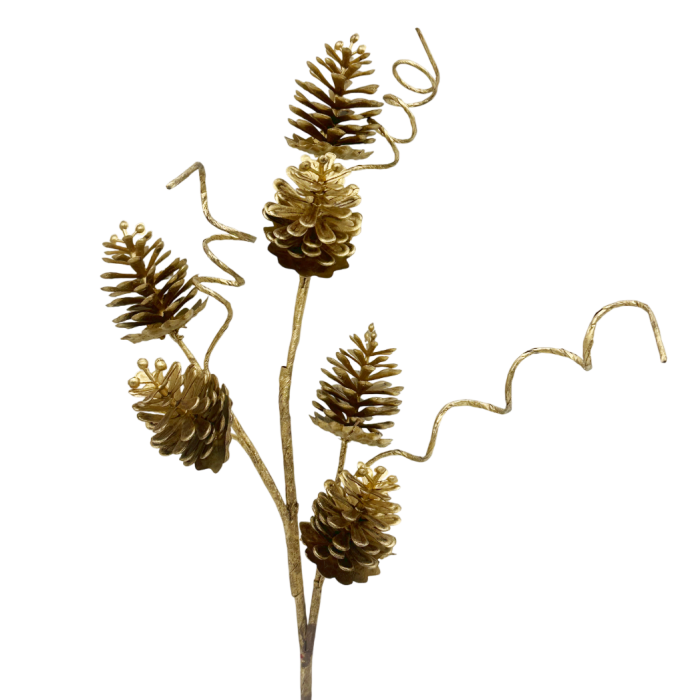 Creanga decorativa cu conuri CHARM, Auriu [2]