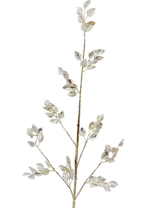 Ramura decorativă cu frunze aurii cristaline GLAM [3]