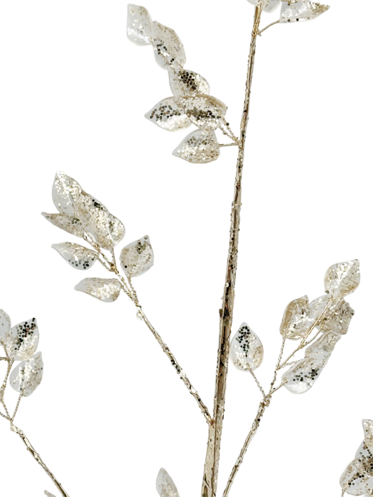 Ramura decorativă cu frunze aurii cristaline GLAM [2]