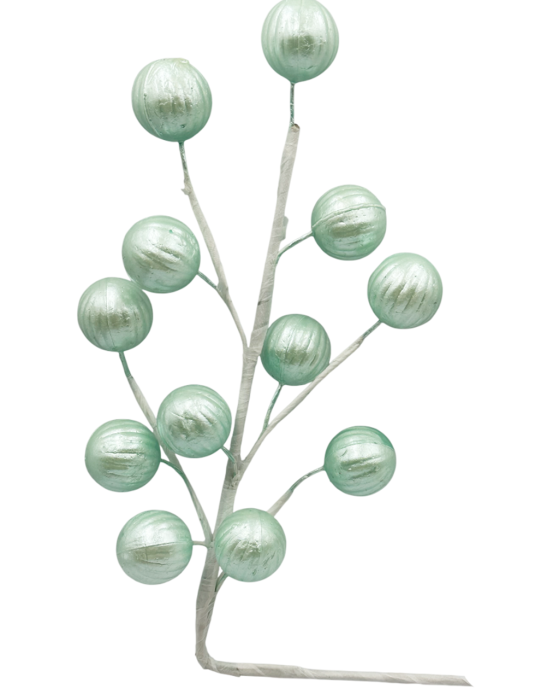Ramură decorativă cu globuri verde-menta miniaturale [1]