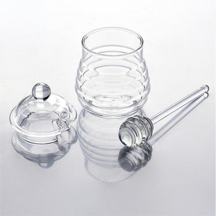 Recipient din sticla pentru miere, Honey, Cu picurator [2]