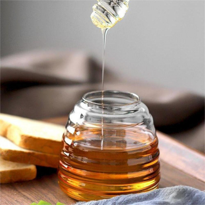 Recipient din sticla pentru miere, Honey, Cu picurator [5]