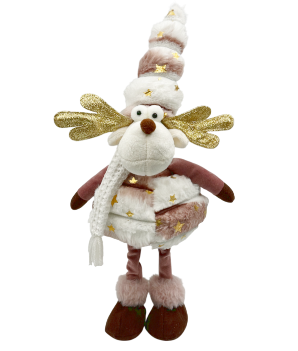 Ren decorativ roz pudrat cu accente aurii și căciulă înaltă [1]