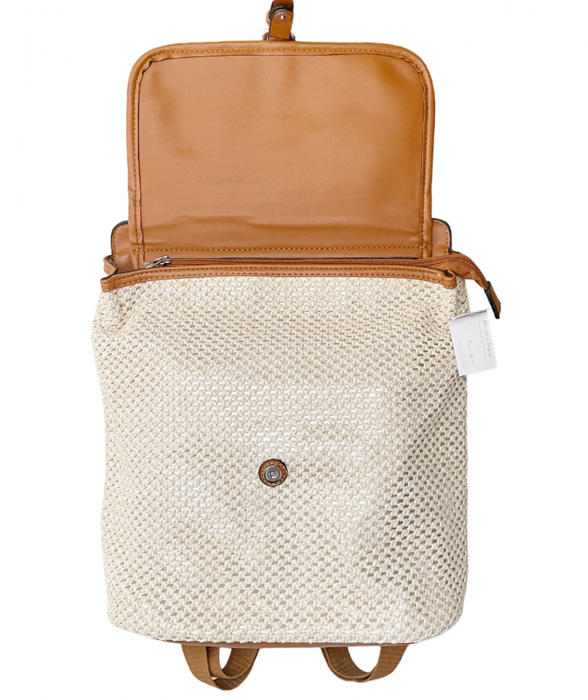Rucsac DELILAH cu clapa, Crem, 30x30cm [3]