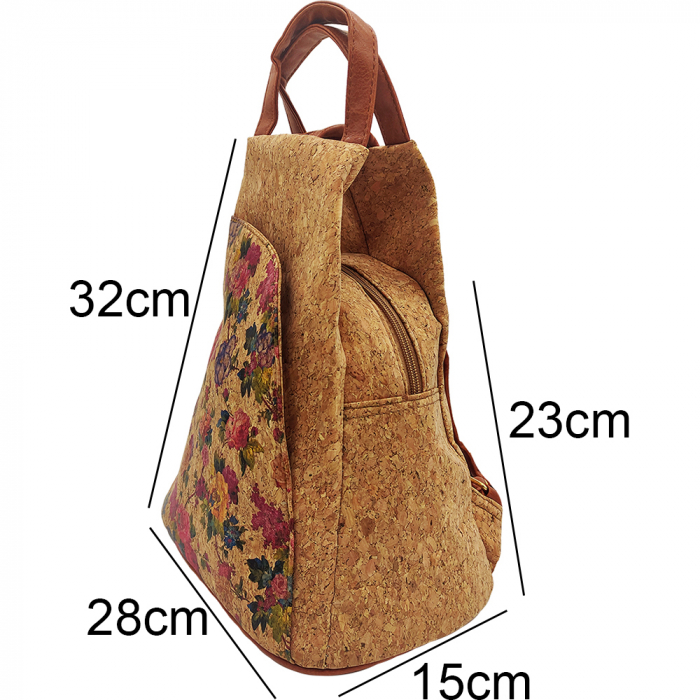 Rucsac tip geanta din pluta CLARA, 28x15x32cm [4]