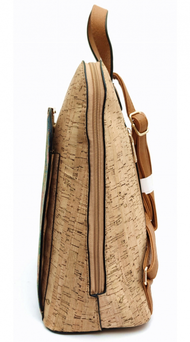 Rucsac din pluta HAILEY, Cu buzunar, 30x13x32cm [4]