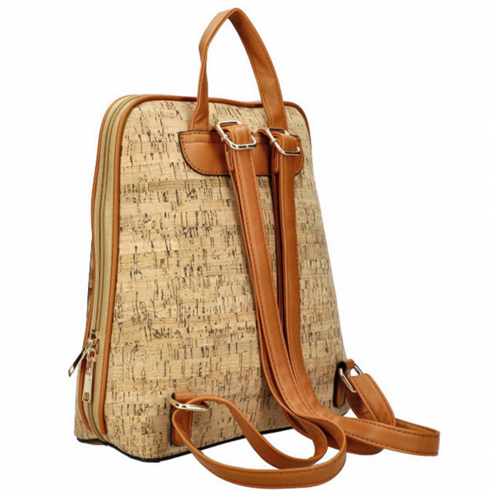 Rucsac din pluta BEATRIZ, Cu buzunar, 30x13x32cm [4]
