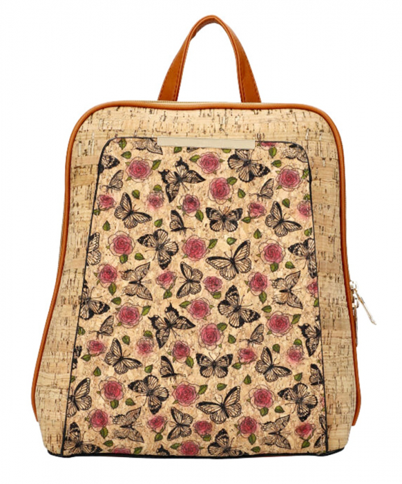 Rucsac din pluta FRANCA, Cu buzunar, 30x13x32cm [1]