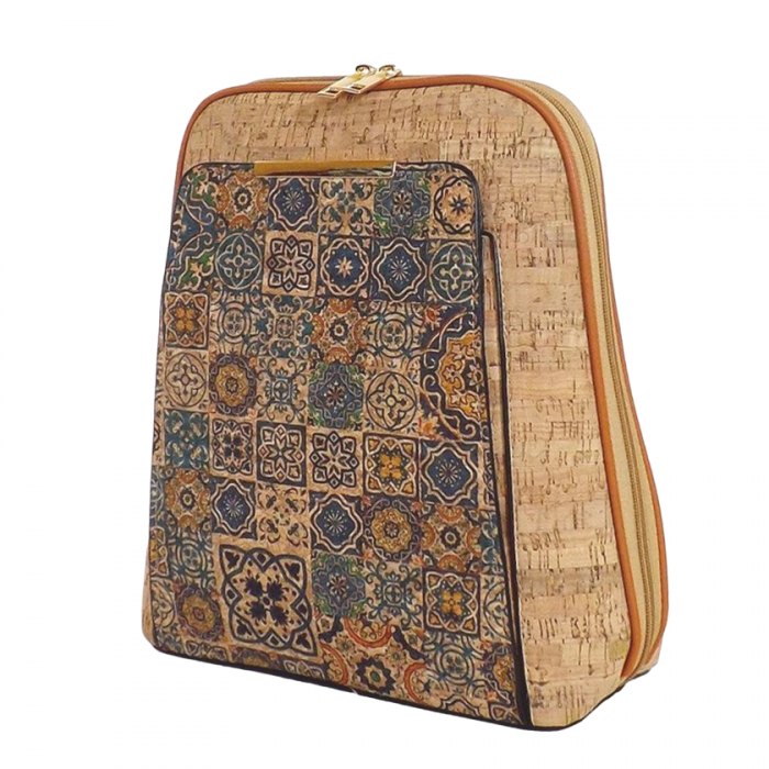 Rucsac din pluta HAILEY, Cu buzunar, 30x13x32cm [2]